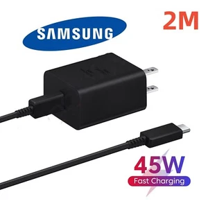 45W Super Fast Charger Cable And Plug USB-C For Samsung S20 S21 S22 S23 Ultra 5G - Picture 1 of 9