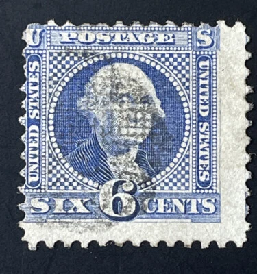  US Stamps; Scott #115 Pictorial Issues  6c Washington Used. $225 Off-Set Border - Image 1 of 4