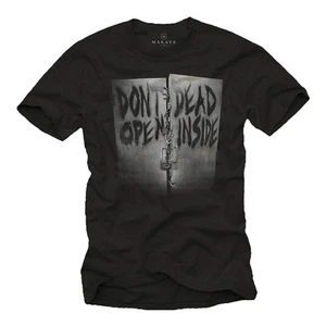 WALKING ZOMBIES HERREN T-SHIRT WITH DON'T OPEN DEAD INSIDE - KURZARM SERIE TEE - Bild 1 von 2