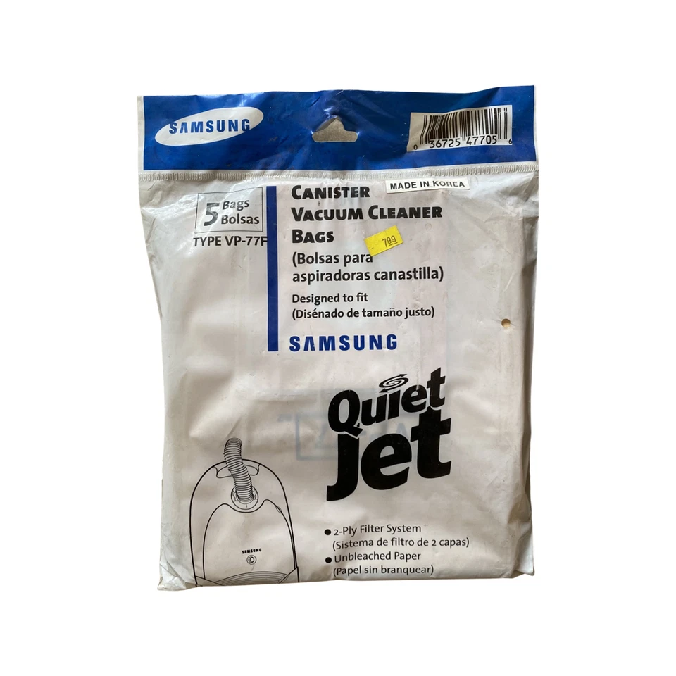  Bolsas de vacío Samsung Quiet Jet VP-77F bote (paquete de 5) Foto 1 de 1
