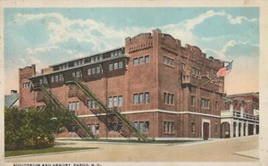 Auditorium and Armory - Fargo, North Dakota - posted litho - Picture 1 of 3