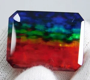 Certified 46.30 Ct Natural Doublet Ammolite Opal Like Organic Emerald Gemstone - Picture 1 of 5