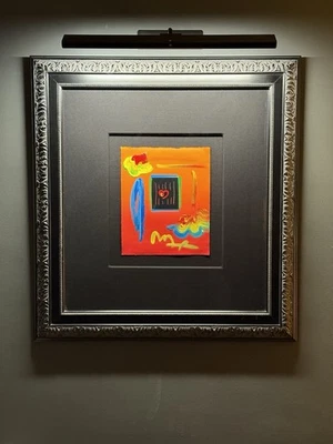 Peter Max Original Medios Mixtos 1/1 “Heart Suite II” CERTIFICADO DE AUTENTICIDAD con dibujo en la parte posterior Foto 1 de 4