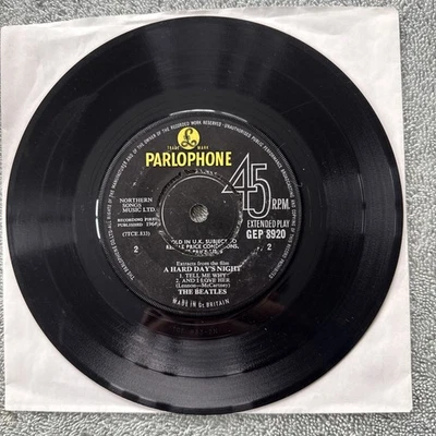 THE BEATLES A Hard Day’s Night EP 7” Vinyl 45 RPM Parlophone 1964 VG+ Lennon  - Image 1 of 4