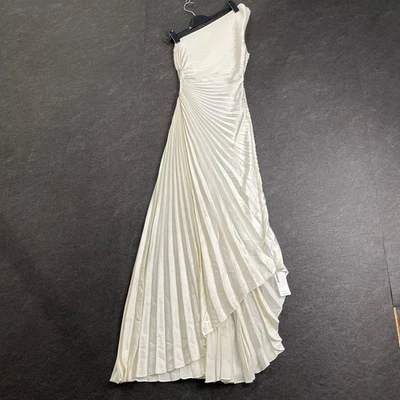 A.L.C. Maxi vestido plisado Bianca para mujer talla 4 blanco Foto 1 de 4