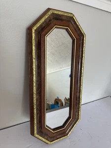 Vintage Home Interiors Holz Holz Wandspiegel 18,5" x 8,5" MCM hängt 2 Wege - Bild 1 von 8