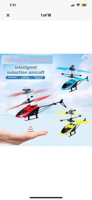 Flying Helicopter Toy Mini Drone Hand Induction Aircraft Kids Toy Rechargeable - Image 1 of 2
