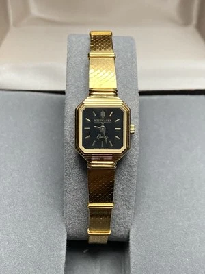 Vintage Wittnauer Watch SO2339 Swiss 0280 Quartz Black Dial Gold Tone - NOS - Image 1 of 4