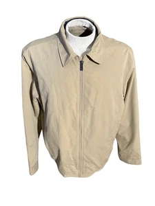 Haggar Men’s Large Tan Bomber Jacket Lightweight Zip Up Coat New Without Tags - Picture 1 of 9