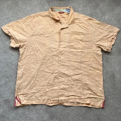 Tommy Bahama Linen Shirt Men XXL Button Down Orange Casual Beach Camp Collar - Image 1 of 4