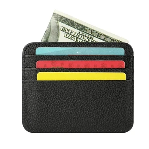 Cartera de cuero delgada para hombre con tarjetero bolsillo frontal billeteras bolsillo de identificación de crédito delgado - Imagen 1 de 18