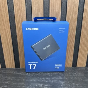 Samsung T7 Portable SSD (Titan Gray) 4TB, 1050MB/S - NEU VERSIEGELT! - Bild 1 von 5