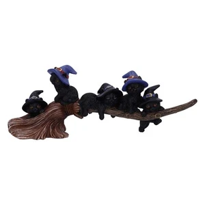 Nemesis Now Purrfect Broomstick Witches Familiar Black Cats and Broomstick Figur - Picture 1 of 3