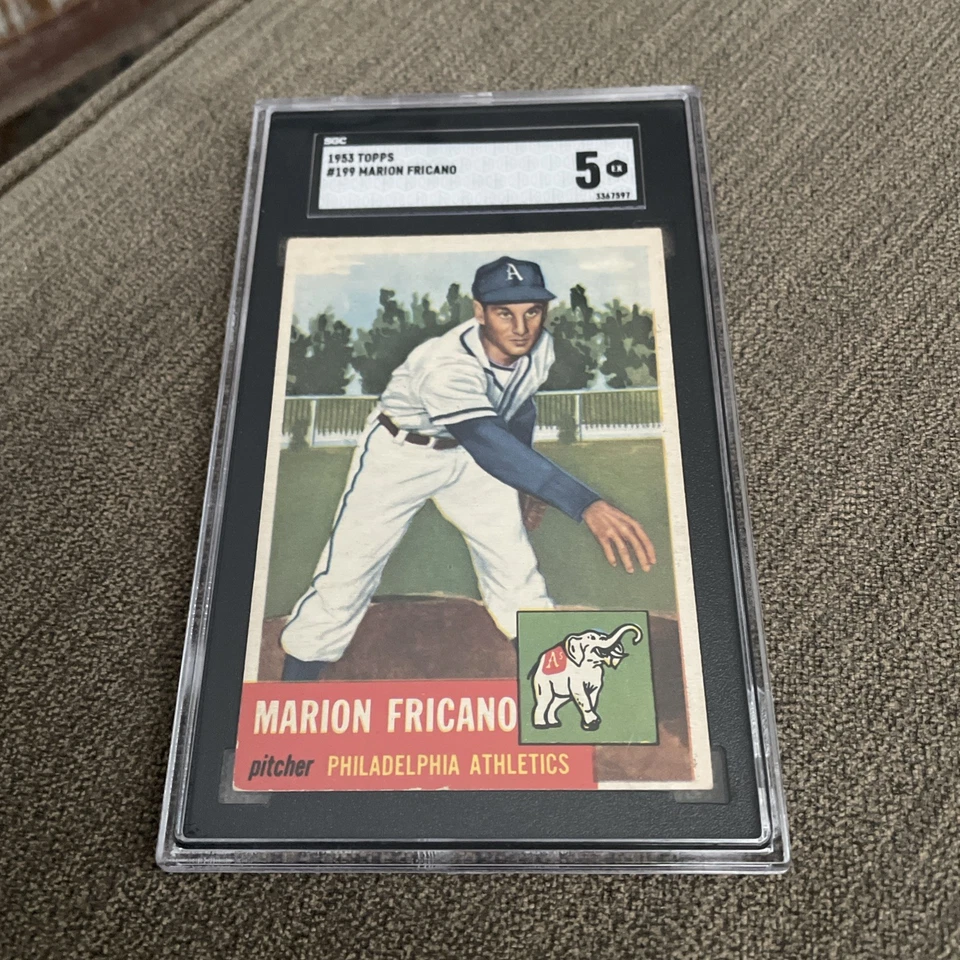 1953 Topps #199 Marion Fricano , Philadelphia Athletics, SGC 5 - Image 1 of 2