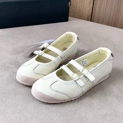 NEW WITH BOX | ORIGINAL BOX MAY CRUSH IN SHIPPING Patou x Onitsuka Tiger Mexico 66 Ivory/Cream Mary Jane Ballet Flats 1182A660-752