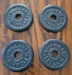 Billard 3 lb Barbell Weight Plates, 4 Total, standard 1" hole, 12 Total Pounds - Picture 1 of 13
