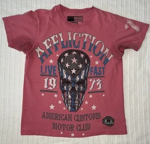 AFFLICTION VINTAGE AMERICAN CUSTOM T-SHIRT GRÖSSE MD 20” X 25” pink - Bild 1 von 9