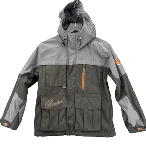 Burton Snowboarding Jacket Boys Medium Gray Green Orange Snow Ski Winter Hooded - Picture 1 of 13