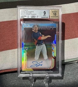 2014 TOPPS FINEST RED REFRACTOR GEORGE SPRINGER AUTO RC JSY 23/25 BGS 9/10 Auto - Picture 1 of 4