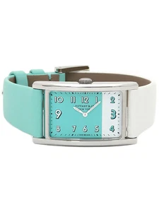 TIFFANY&CO. WATCH EAST WEST 63520071 QUARTZ TIFFANY BLUE DIAL SS/LEATHER WOMEN'S - Picture 1 of 9