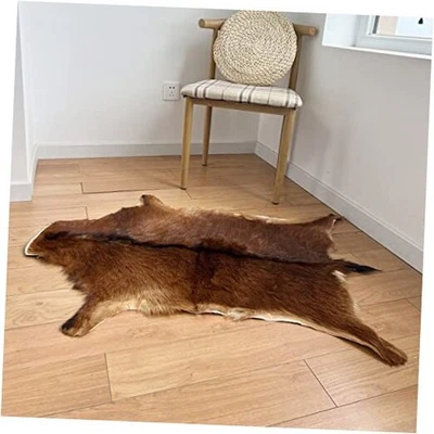 Alfombra de piel de ciervo rojo alfombra de piel de ciervo taxidermia chimenea decoración de piel de ciervo  Foto 1 de 4