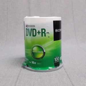 SONY DVD+R 100 Spindle Pack Blank Optical Media Discs 4.7GB 16x 120 Minutes - Picture 1 of 7