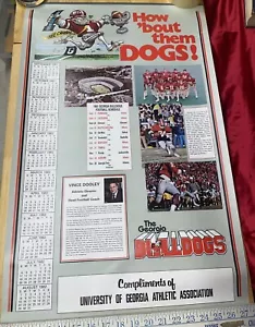 Vtg 1981 GEORGIA BULLDOGS FOOTBALL SCHEDULE POSTER Herschel Walker Jack Davis - Picture 1 of 5