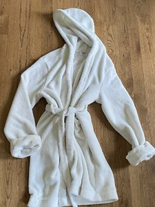 Gap Kids Bath Robe Size 12 White Hooded fleece Girls Sleep - Picture 1 of 4