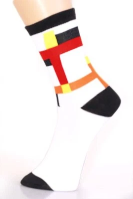 3 pares de calcetines para mujer Yelete blancos púrpura lima bloques de colores a rayas Foto 1 de 3