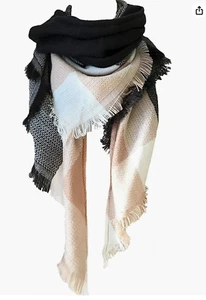 Mujeres Cálido Mantón Largo Envolturas de Invierno Bufandas Grandes Tejido Cashmere Sensación Bufanda a Cuadros - Imagen 1 de 5