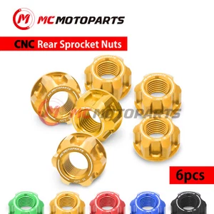 SPOKE6 Gold Rear Sprocket Nuts Kit For Yamaha FZ6 Fazer S2 07 08 09 - Picture 1 of 4