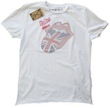 Wow Amplified Rolling Stones UK Union Jack Strass Tongue Star Vintage T-Shirt S