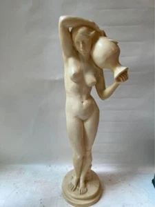 Vintage Figur einer nackten griechischen Frau mit Hydria Wasserglas. Made in Italy - Bild 1 von 12