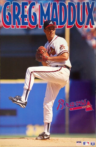 GREG MADDUX Atlanta Braves Vintage Original 1995 Starline Action 22x34 POSTER Cover