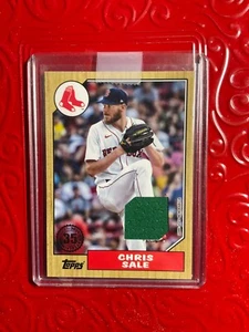 2022 Topps Series 1 Chris Sale 1987 Topps Relic Jersey Patch #87R-CSA Red Sox - Picture 1 of 2