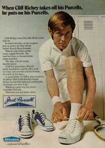 1972 Vintage Print Ad When Cliff Richey takes off his Jack Purcells BF Goodrich - Picture 1 of 2