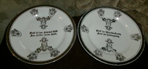 Hochzeit Geschenkidee 2 antike Porzellanteller zur Silberhochzeit Silber zu Gold - Bild 1 von 9