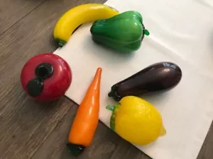 Vintage Blown Glass Fruit in Excellent Condition Set of 6 - Picture 1 of 1