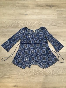 Fashion Bug 2000s Y2K Top XL Babydoll Empire Waist Fairy Hippie Boho Made in USA - Picture 1 of 6