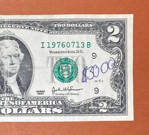 1976 July 13 (Т 19760713 B) Birthday Note $1 One Dollar Bill - Picture 1 of 3