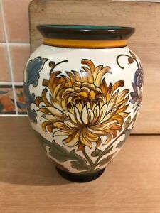 Royal Gouda Chrysantheme Vase - No 3451 - 10 Inch With Certificate - 1950's