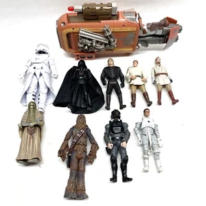 Star Wars Lot Of 10 (9 Action Figures-1 Vehicle) Some Vintage Some Not - Picture 1 of 10