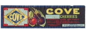 Original COVE Kirschkiste Etikett Cove Cherry Coop Growers Monahan Freewater ODER - Bild 1 von 2