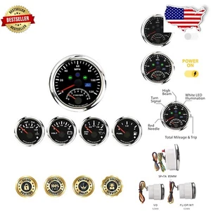 Stainless Steel 5 Gauge Set - Waterproof 2-In-1 Speedometer & Tachometer - Picture 1 of 11