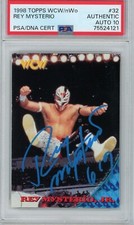 Rey Mysterio Jr. 1998 Topps WCW/nWo #32 Rookie Autograph PSA Auto 10 JSA WWE