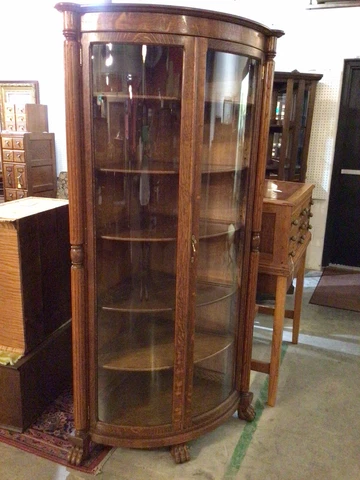 Antique Corner Oak Curio Cabinet Cover