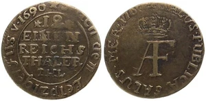 Old German States - Pommern Under Sweden 1/12 Thaler 1690 - Silver Km#337 - Picture 1 of 1