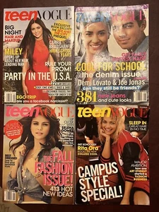 Teen Vogue Vintage Magazine Lot of 4 - Selena Gomez Miley Cyrus Demil Lovato - Picture 1 of 1
