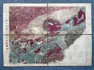 1st Edition (1867) hand-coloured Geological Map Kinross Sheet 40 - Picture 1 of 11