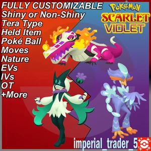 Pokémon Scarlet and Violet ✨ Shiny Paldea Starters ✨ Bundle 6IV Customizable - Picture 1 of 1